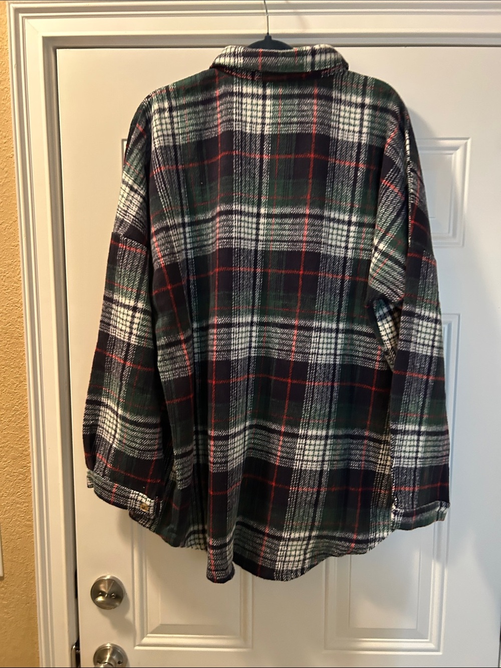 DAVI & DANI Black, White and Red Plaid Utility Shacket - Picture 2 of 4